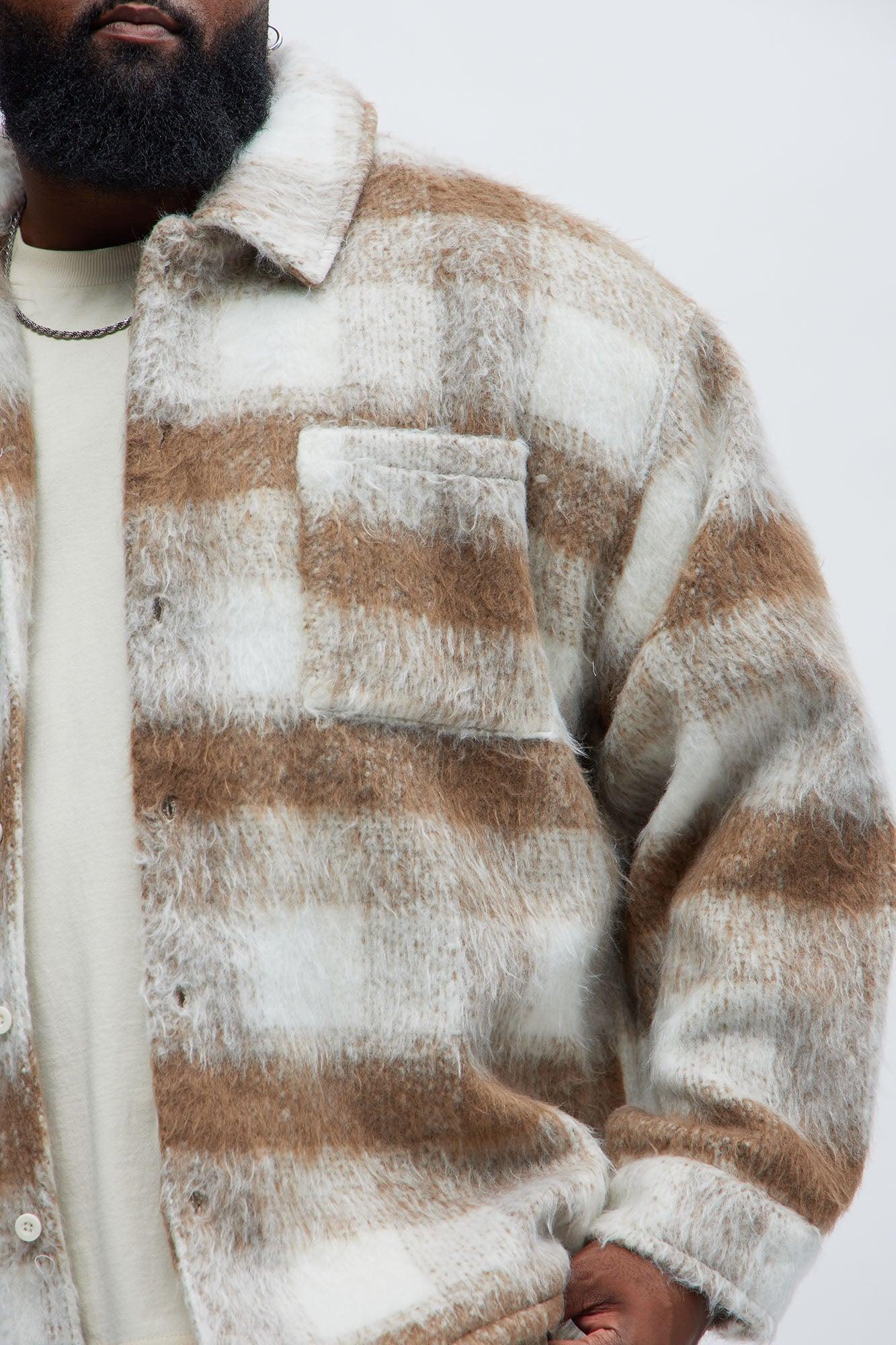 Move Up Plaid Shacket - Tan Male Product Image