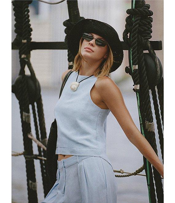 French Connection Birdie Linen Boat Neck Sleeveless Coordinating Top Product Image