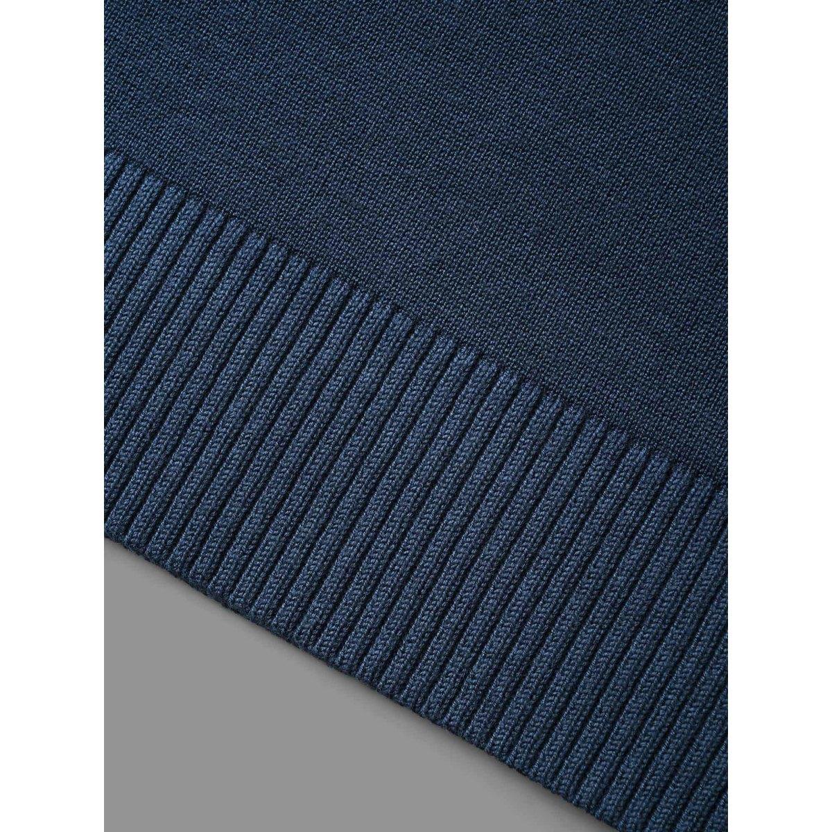 Plus Size Supersoft Essentials Textured Drop Shoulder Turtleneck Pullover Indigo Women Casual Loose Long Sleeve Turtleneck Everyday Pullovers BloomChic 14-16/1X Product Image