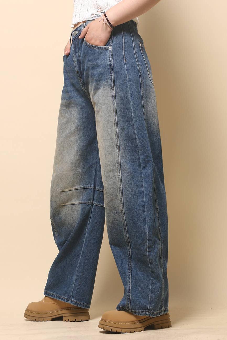 Mid Rise Barrel Jeans Product Image