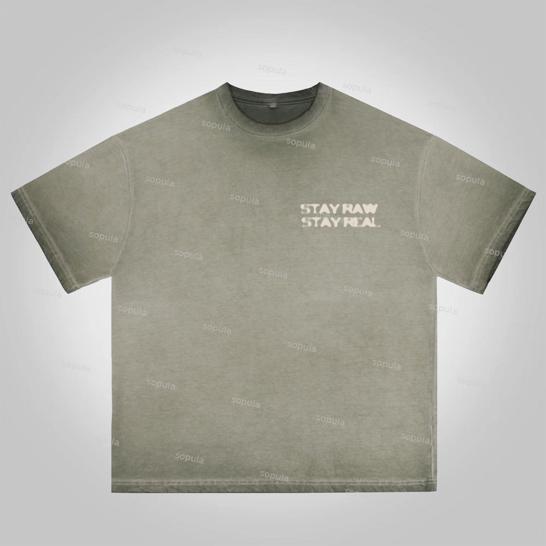 Sopula Stay Raw Stay Real Cross Dirty Braid Character Graphics Washed Cotton T-Shirt Product Image