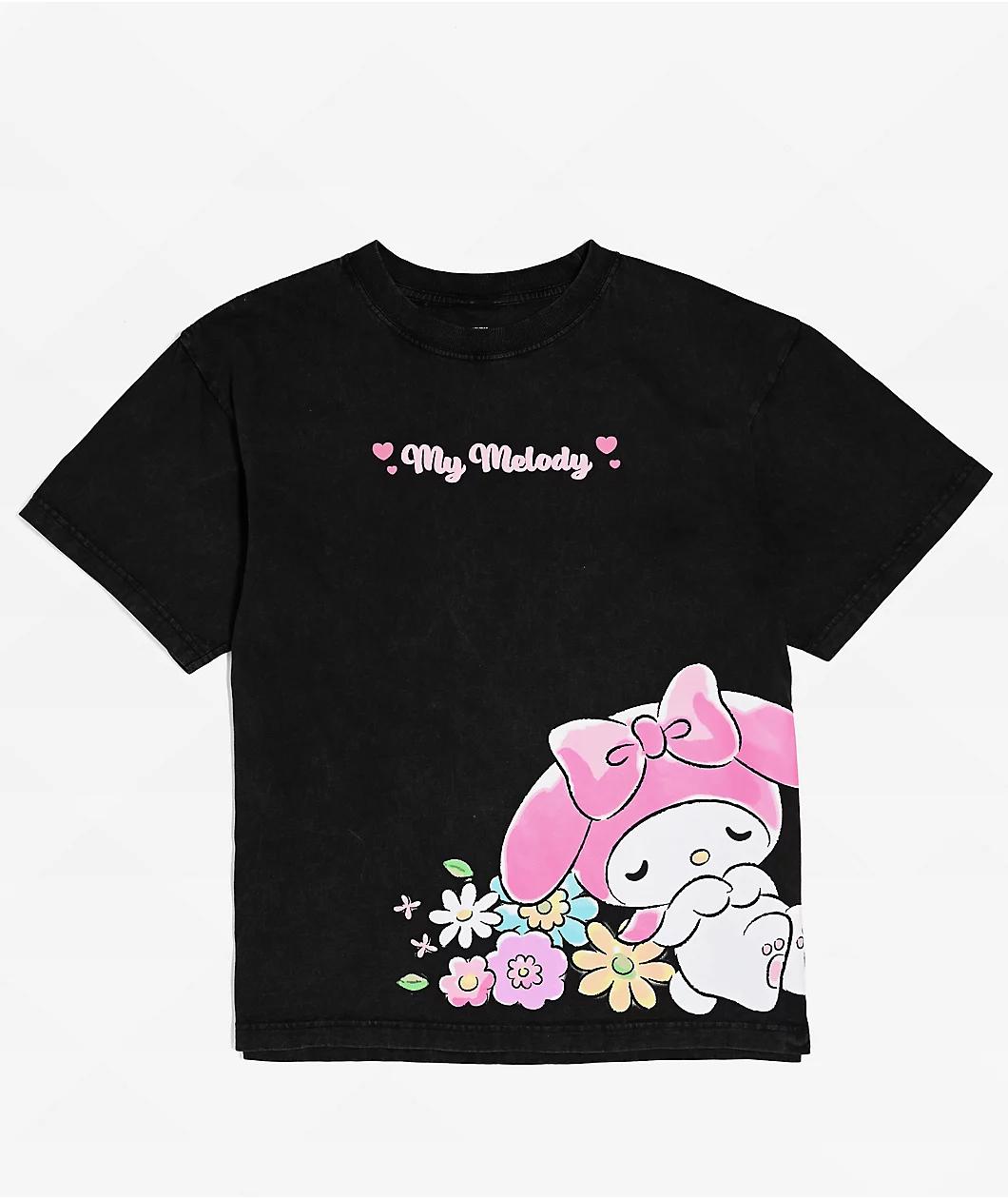 Hello Kitty® & Friends | A.LAB My Melody™ Pink Ribbon Black T-Shirt Product Image