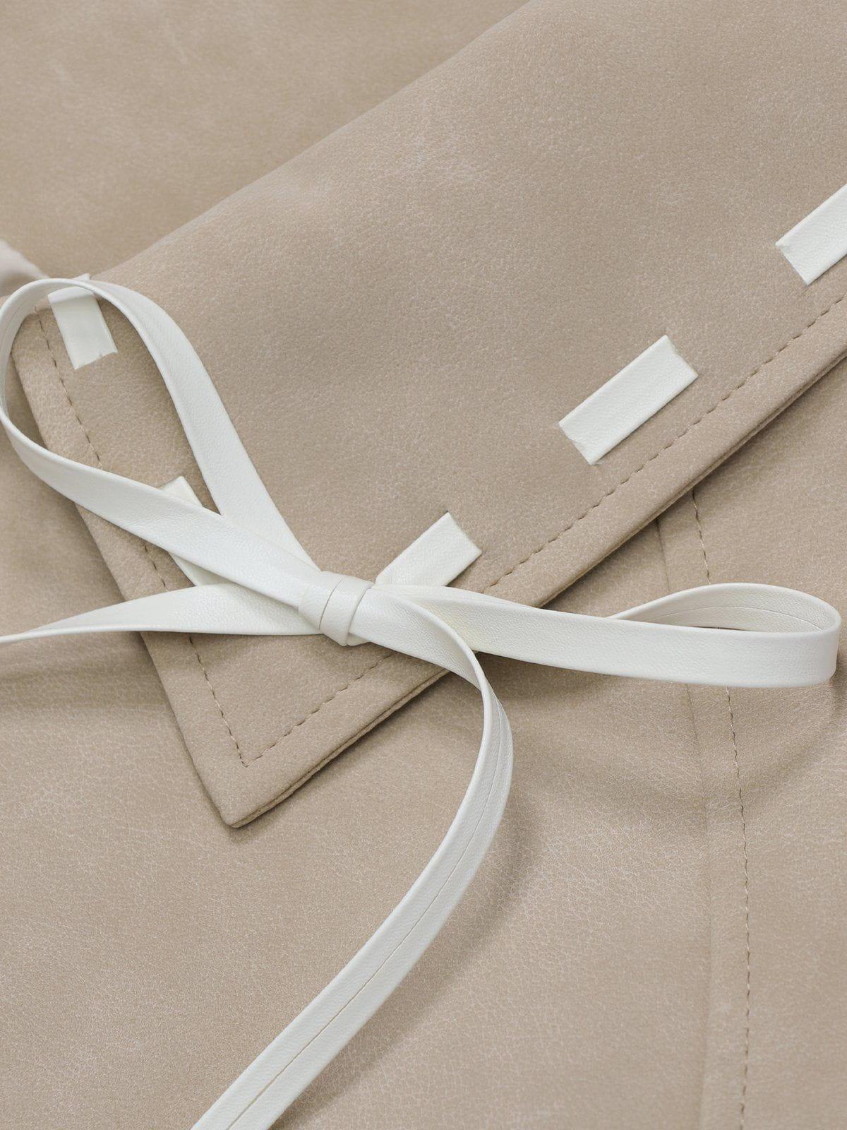 Aelfric Eden Lace Patchwork Faux Leather Jacket Female Product Image