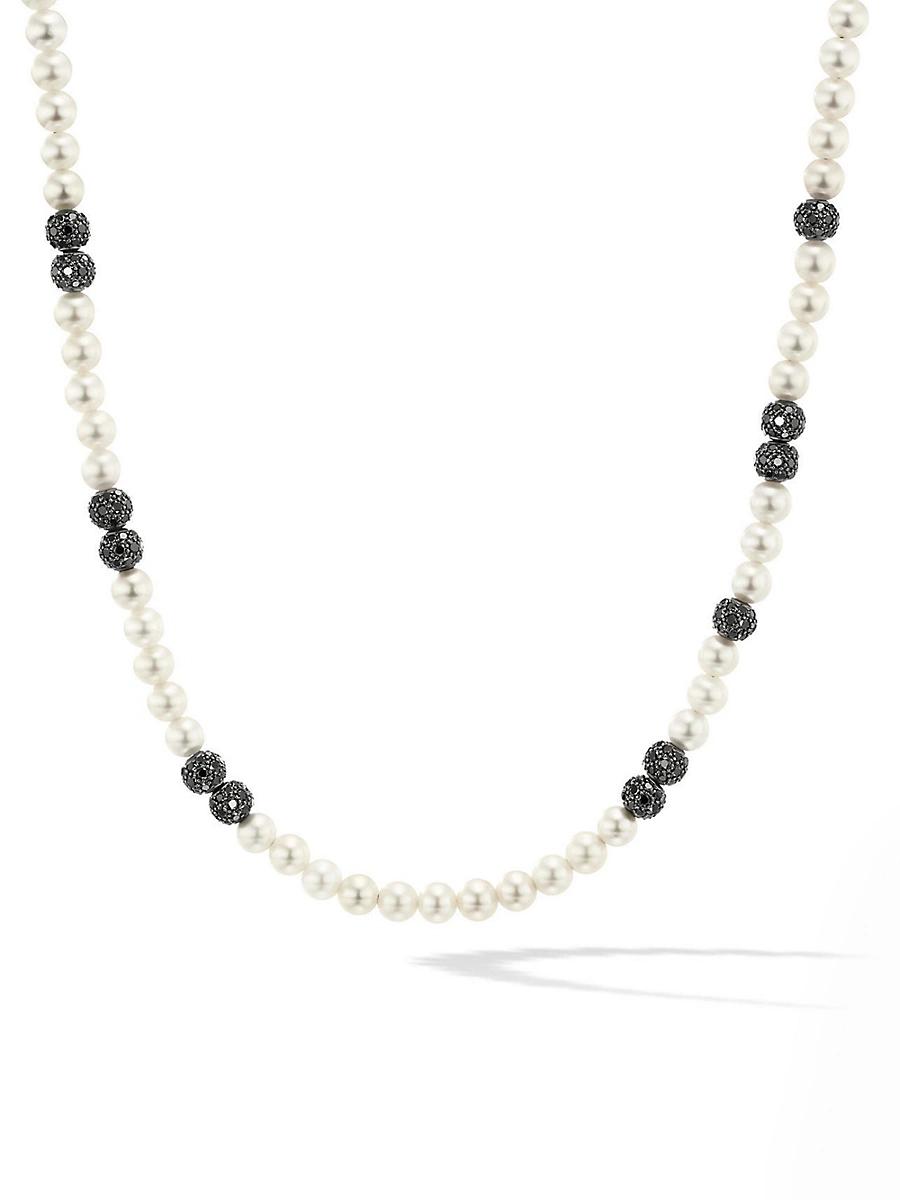 Mens Spiritual Beads Necklace in Sterling Silver Product Image