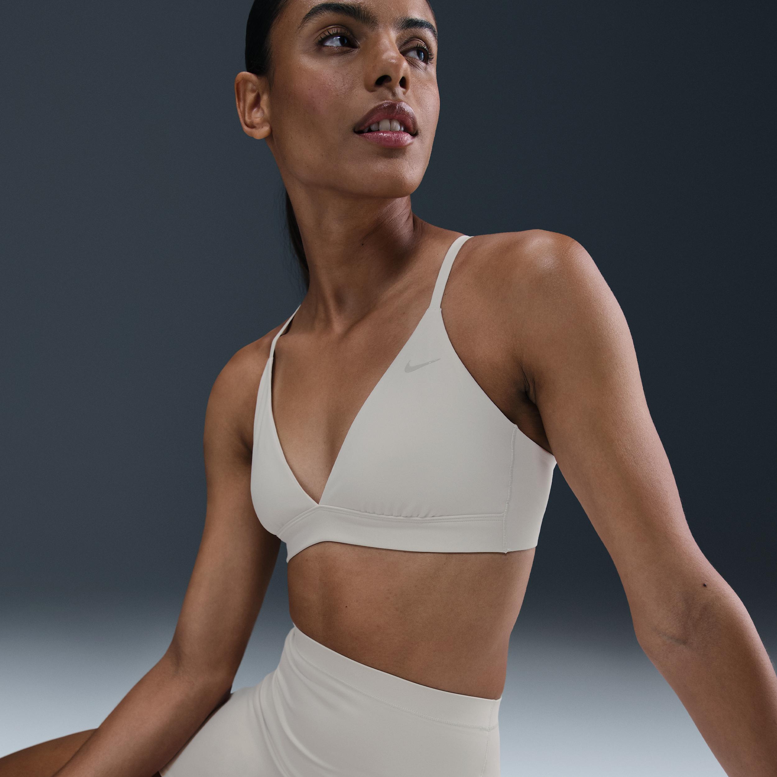 Nike Womens Form Light-Support Non-Padded Triangle Sports Bra | HQ7003-104 Product Image