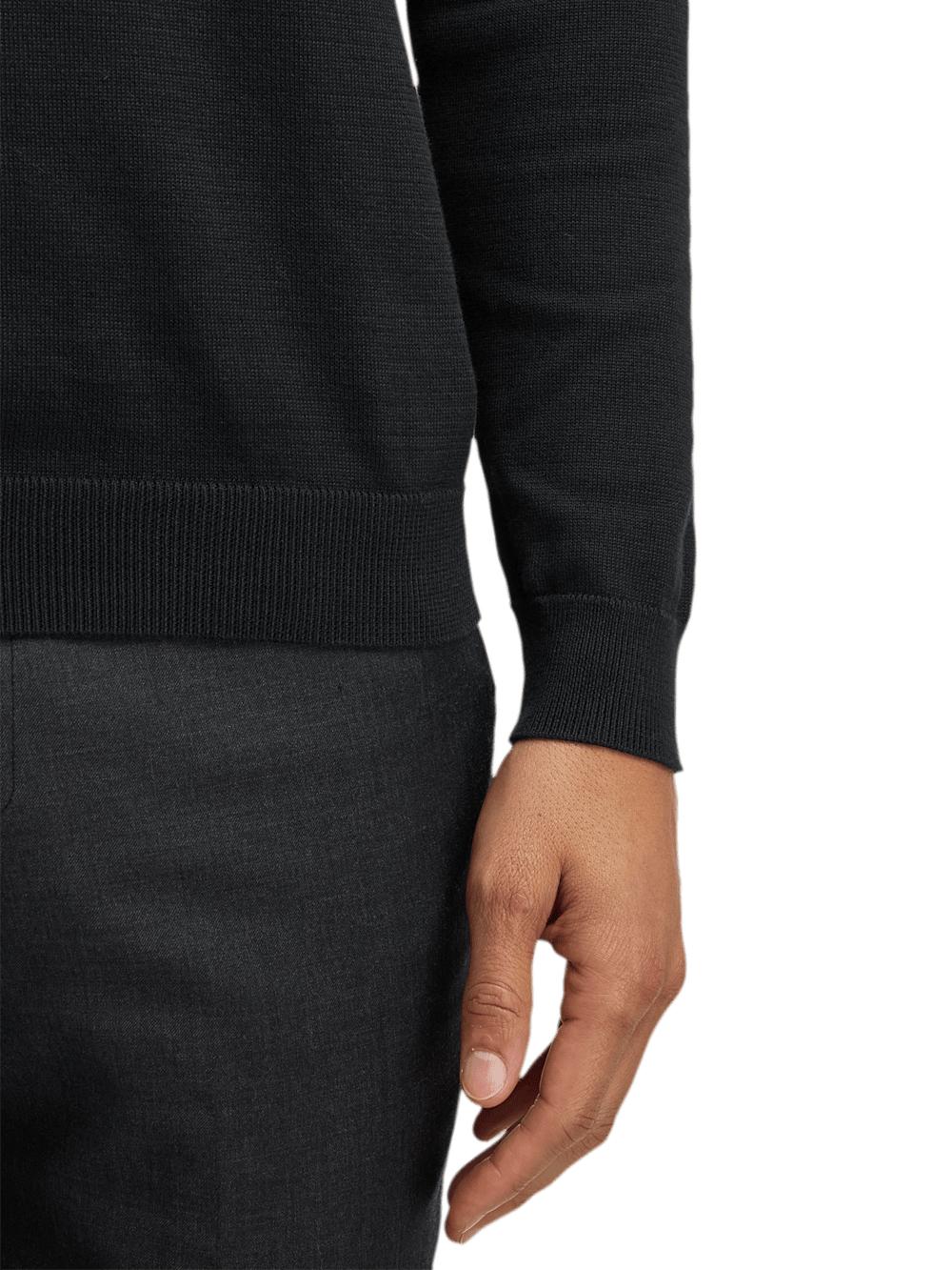 Supima Cotton Three Button Polo - Black Product Image