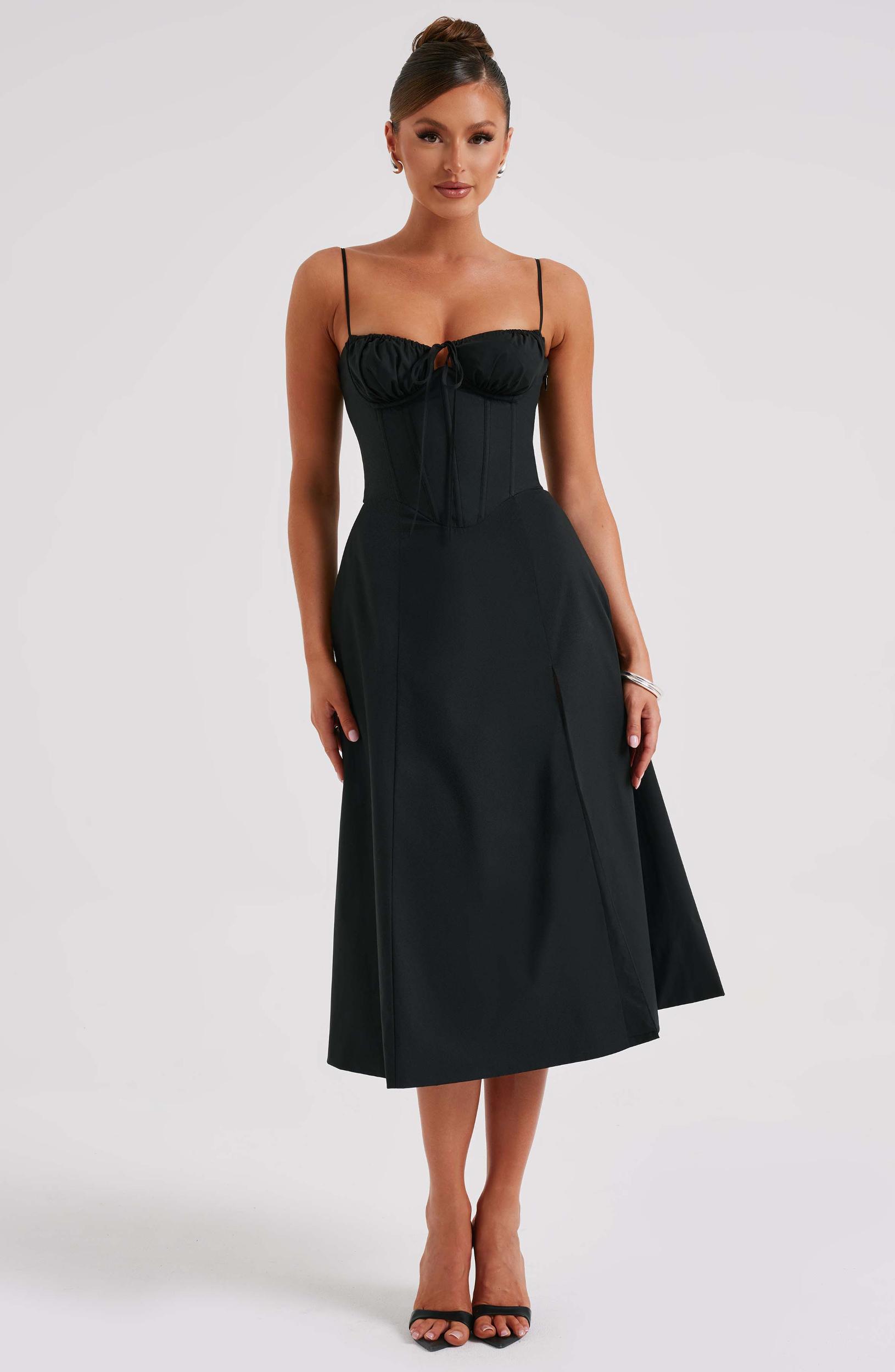 Deanna Midi Dress - Black Product Image