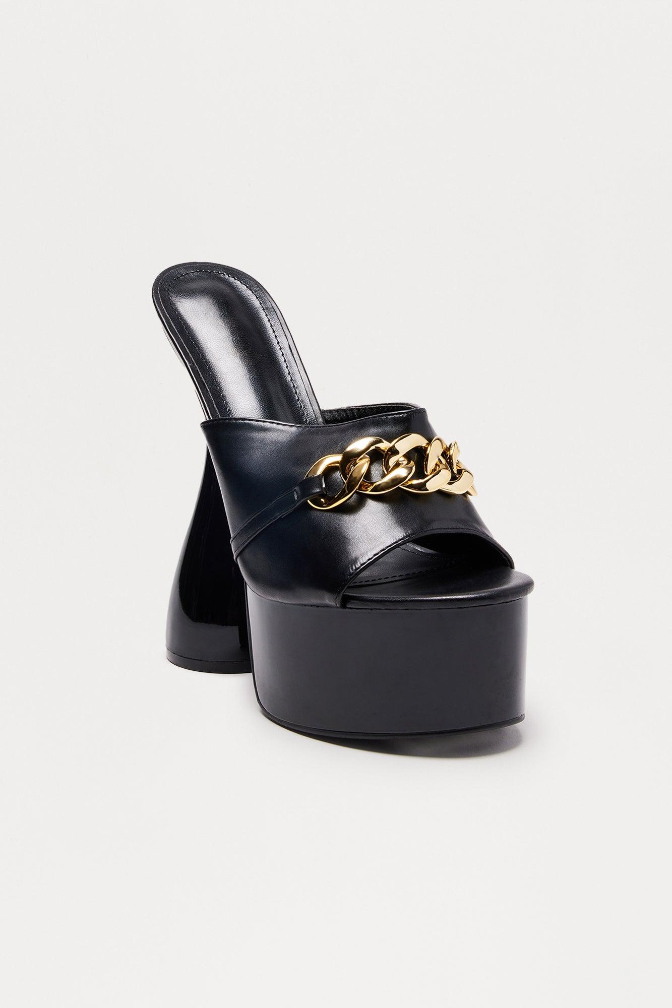 Pearson Chain Ultra Platform Heels - Black Female Product Image