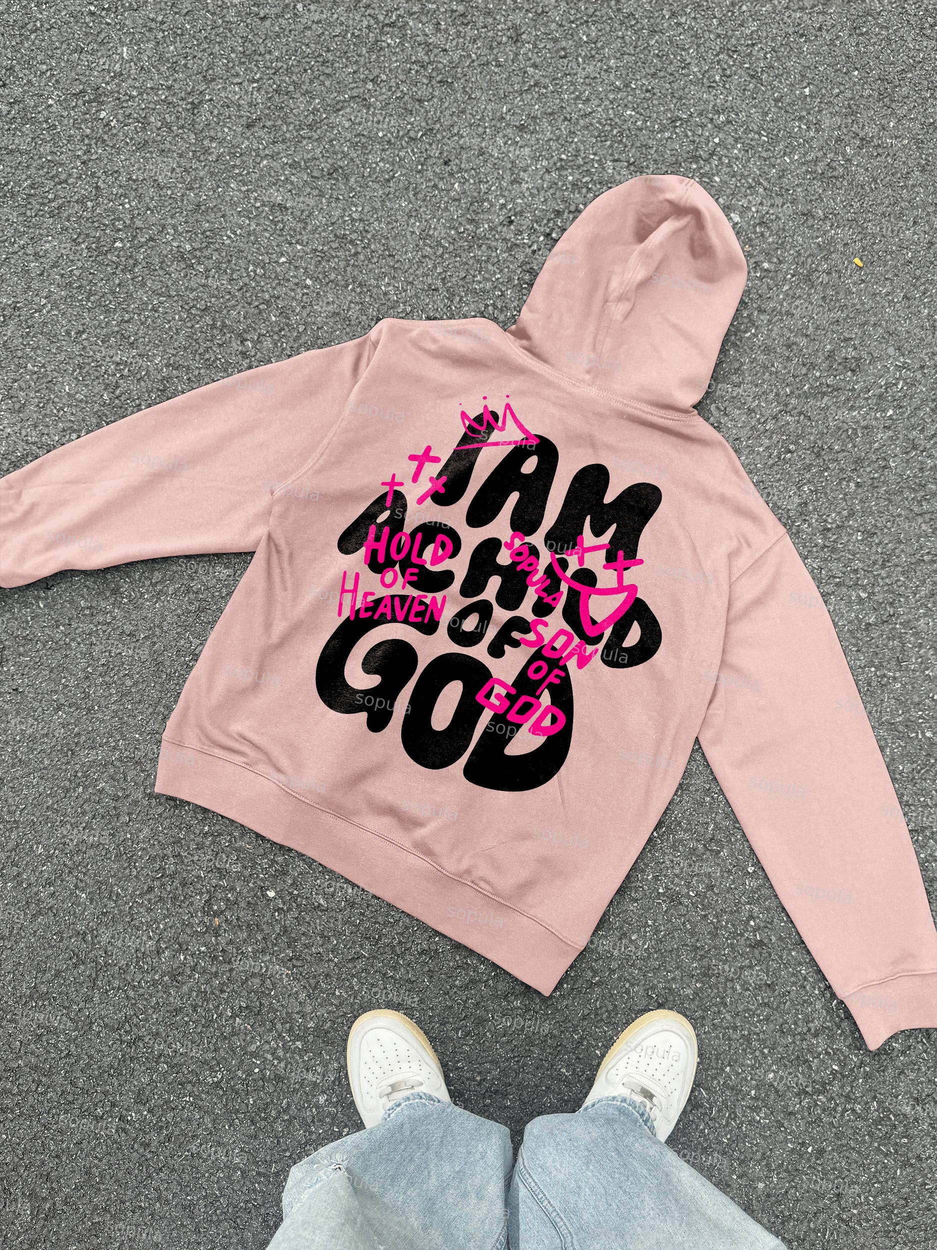 Sopula I Am A Child Of God Graffiti Slogan Graphic Oversized Hoodie Product Image