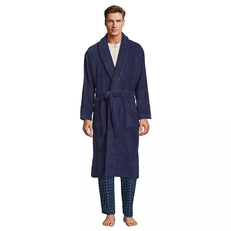 Big & Tall Lands' End Calf-Length Turkish Terry Robe, Men's,  Product Image