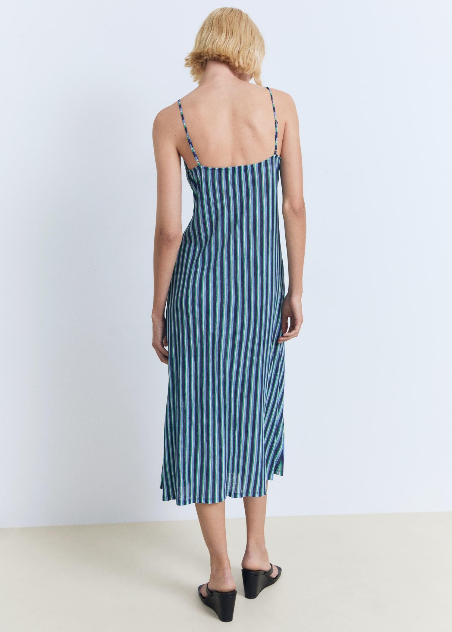 Striped gathered dress - Women | MANGO USA Product Image