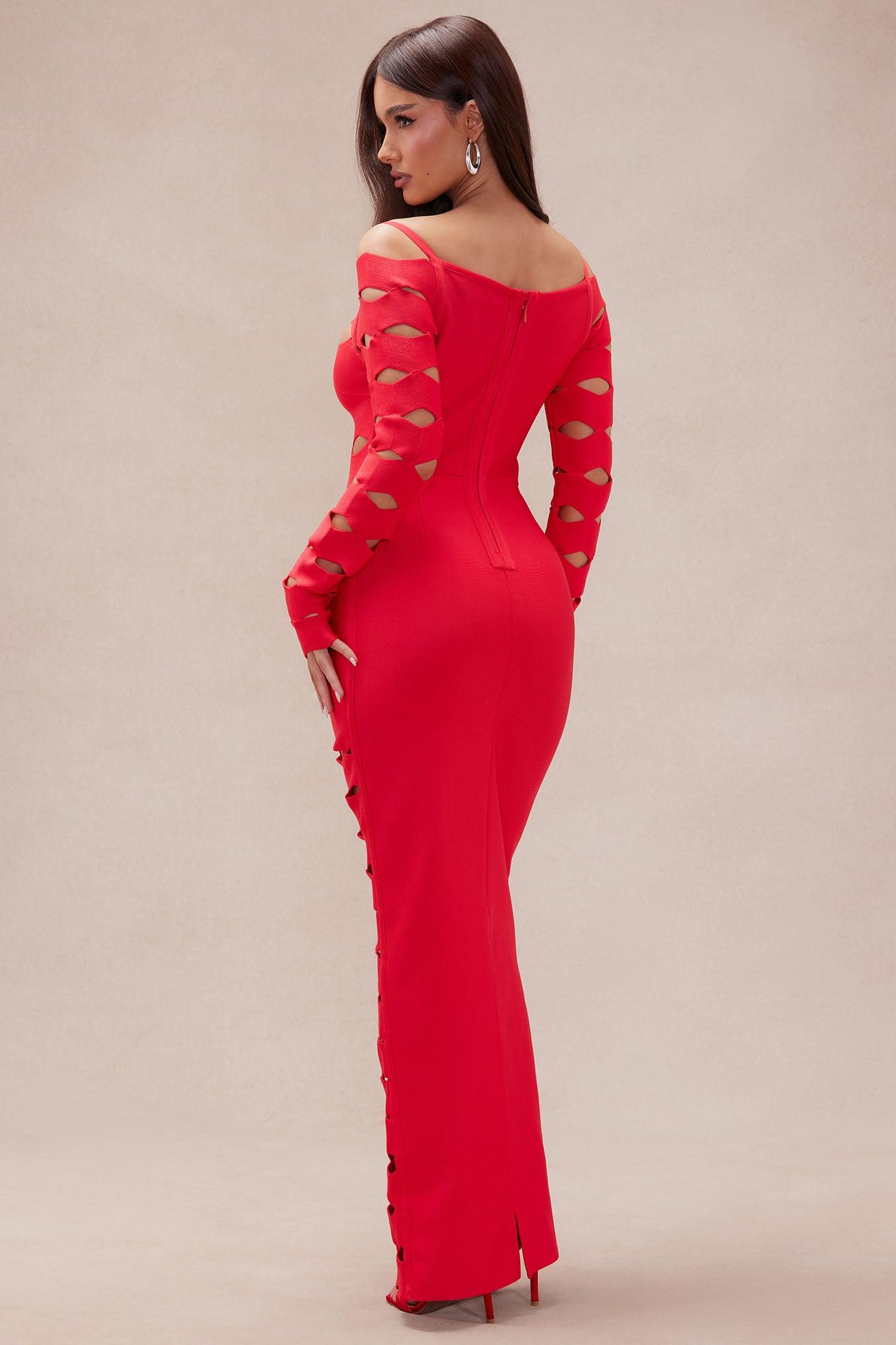 Brittney Bandage Maxi Dress - Red Product Image