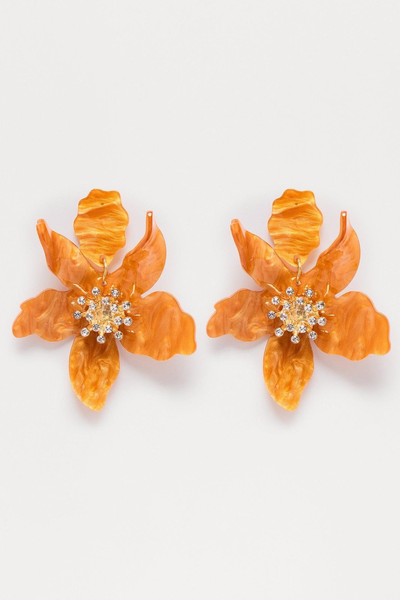 Smooth Bloom Earrings - Brown Product Image