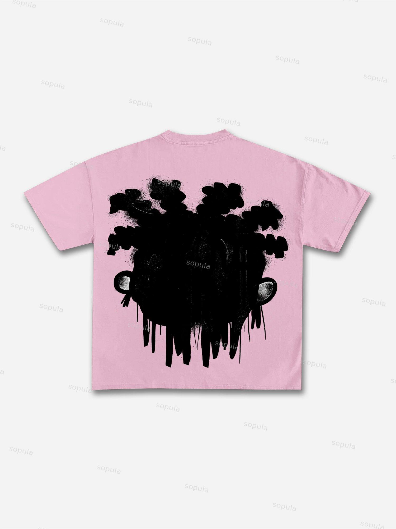 Vintage Big Face Graphic Cotton T-shirt Product Image