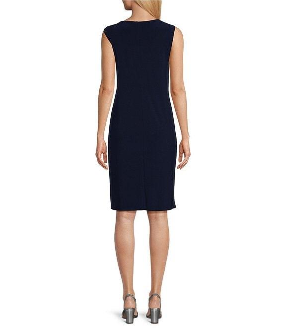 R & M Richards 3/4 Sleeve Crew Neck Crinkle Foil 2-Piece Jacket Dress Product Image