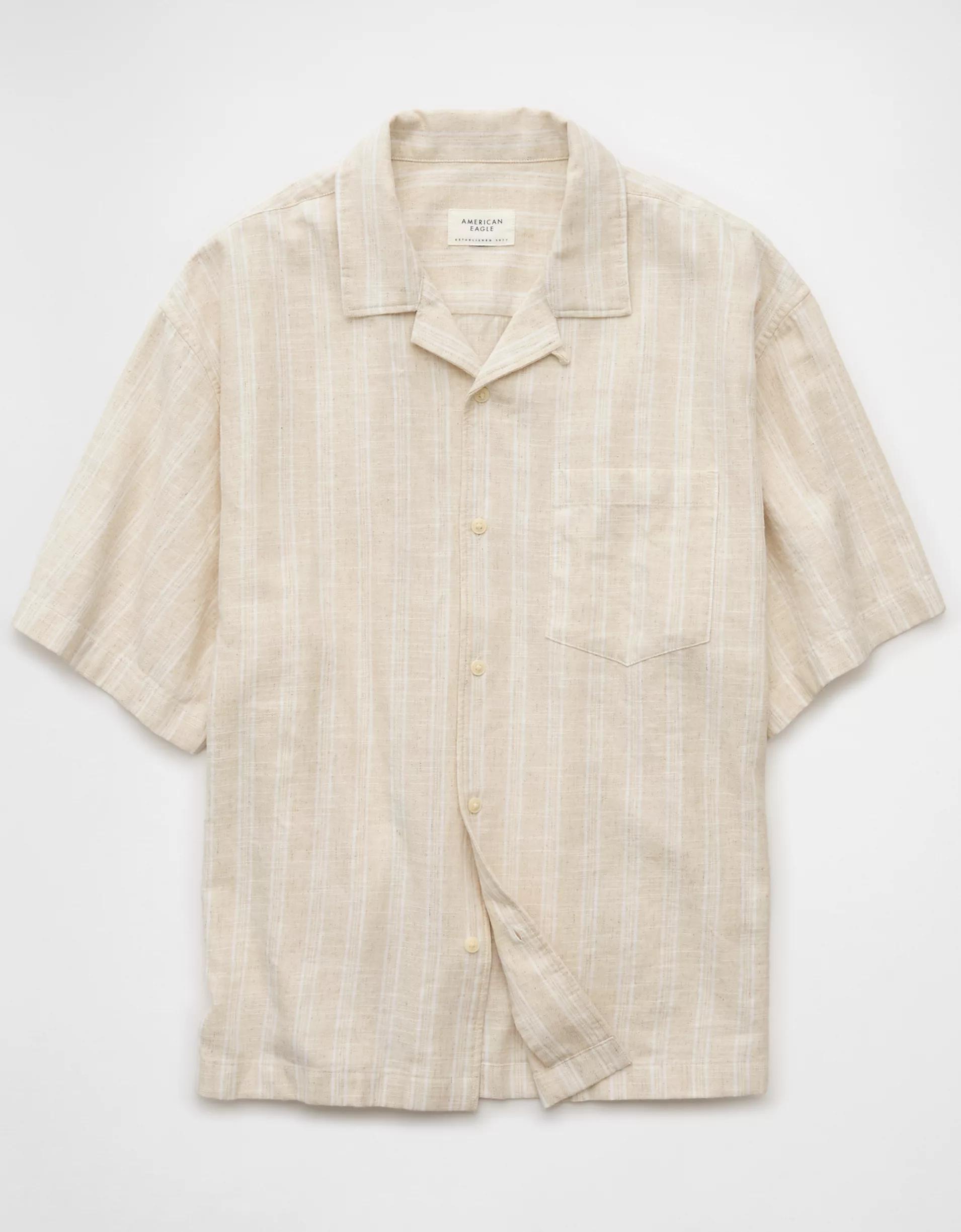 AE Poolside Striped Button-Up Shirt Product Image