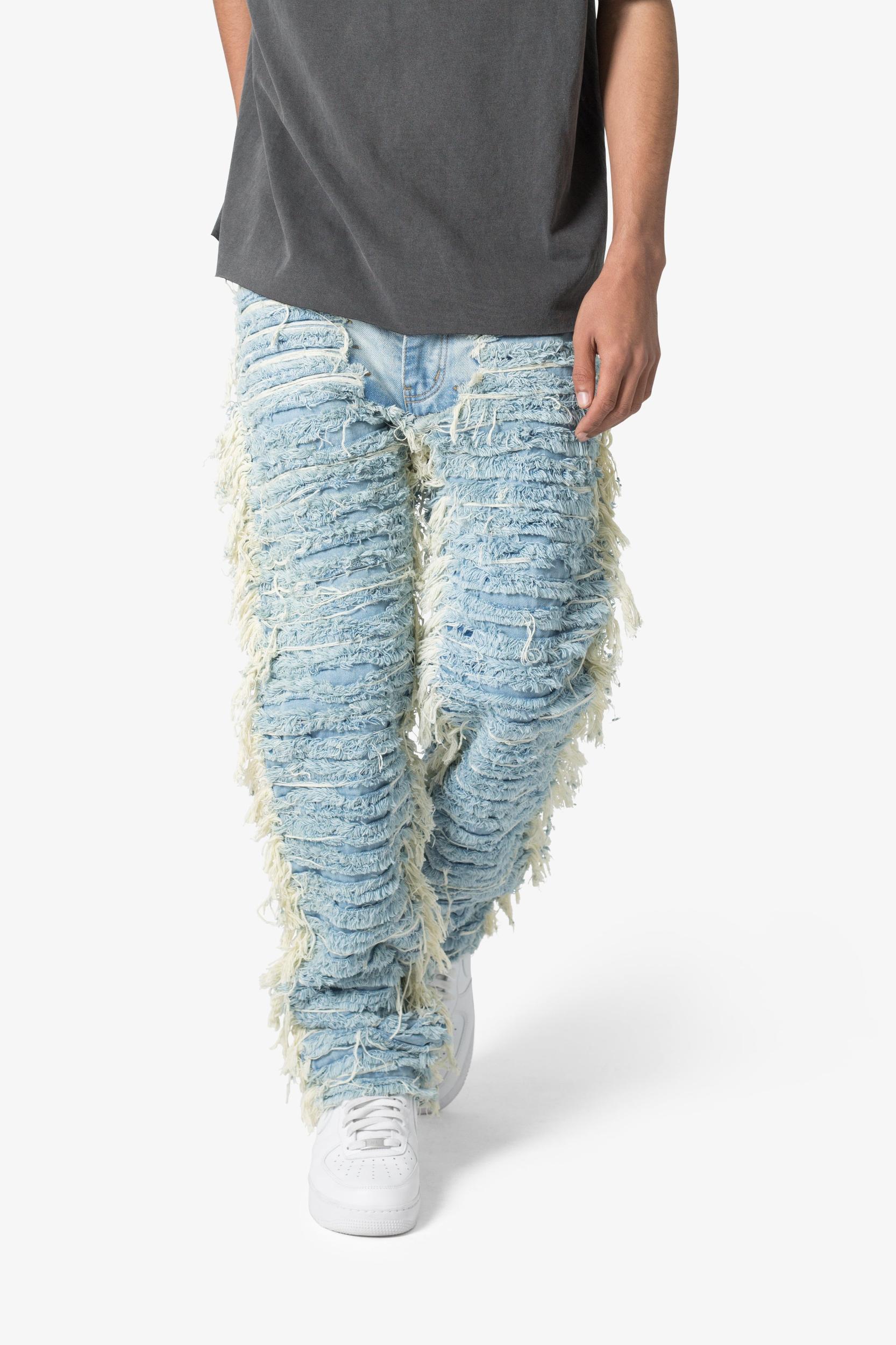 V631 Baggy Frayed Denim - Blue Product Image