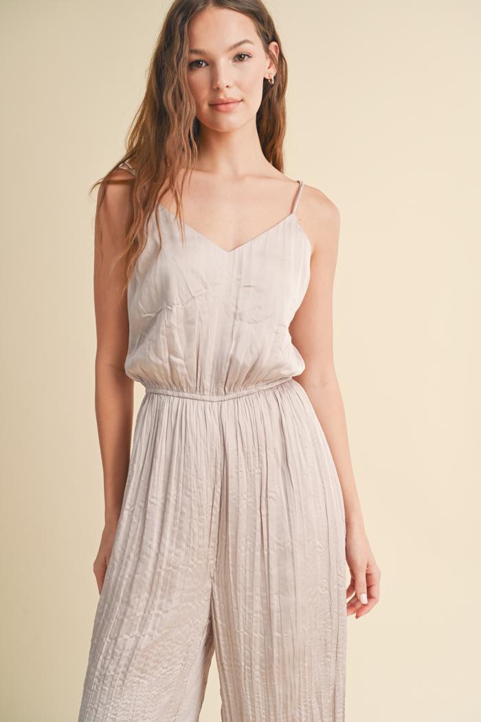 CRINKLE SATIN CAMI JUMPSUIT Product Image