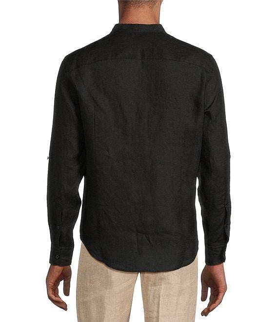 Murano Baird McNutt Linen Classic Fit Mandarin Collar Long Sleeve Woven Shirt Product Image