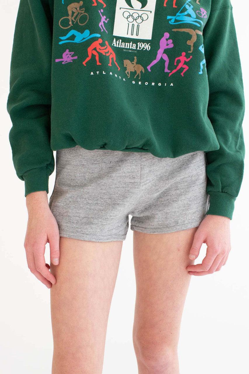 Heather Grey French Terry Dolphin Shorts Product Image