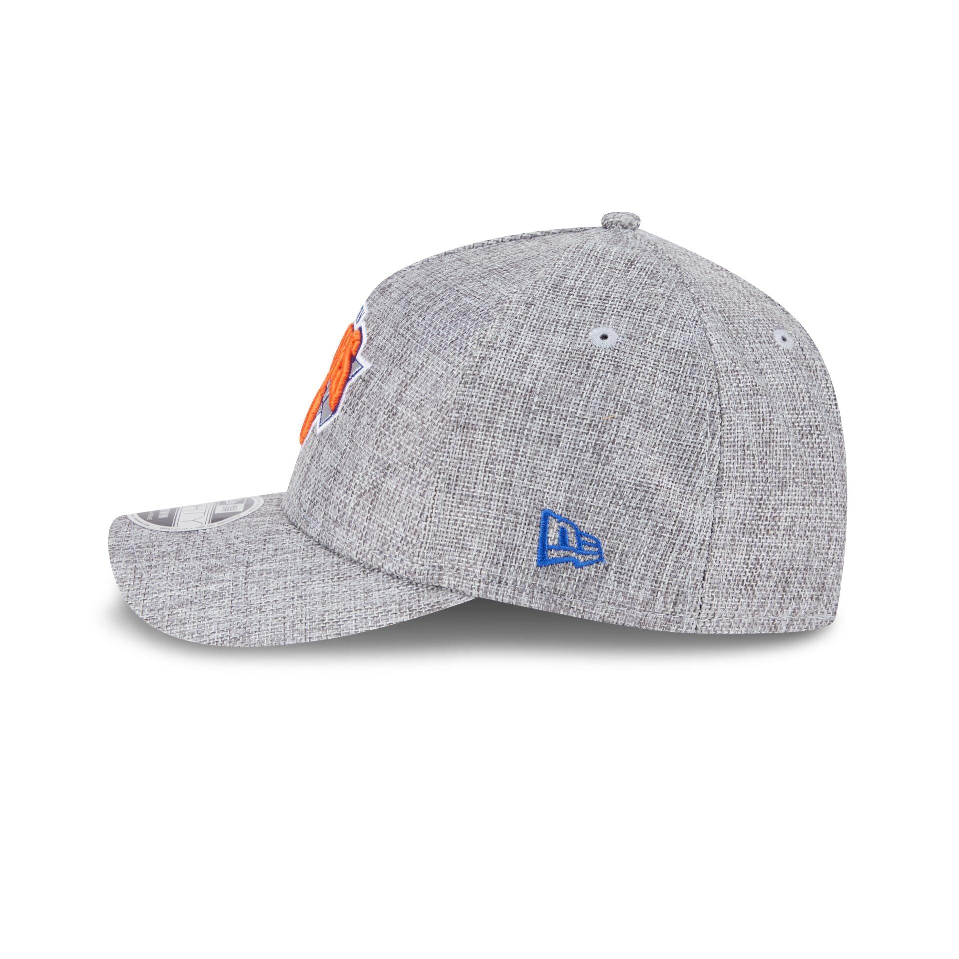 New York Knicks Cotton Weave Gray 9FORTY M-Crown A-Frame Snapback Hat Male Product Image
