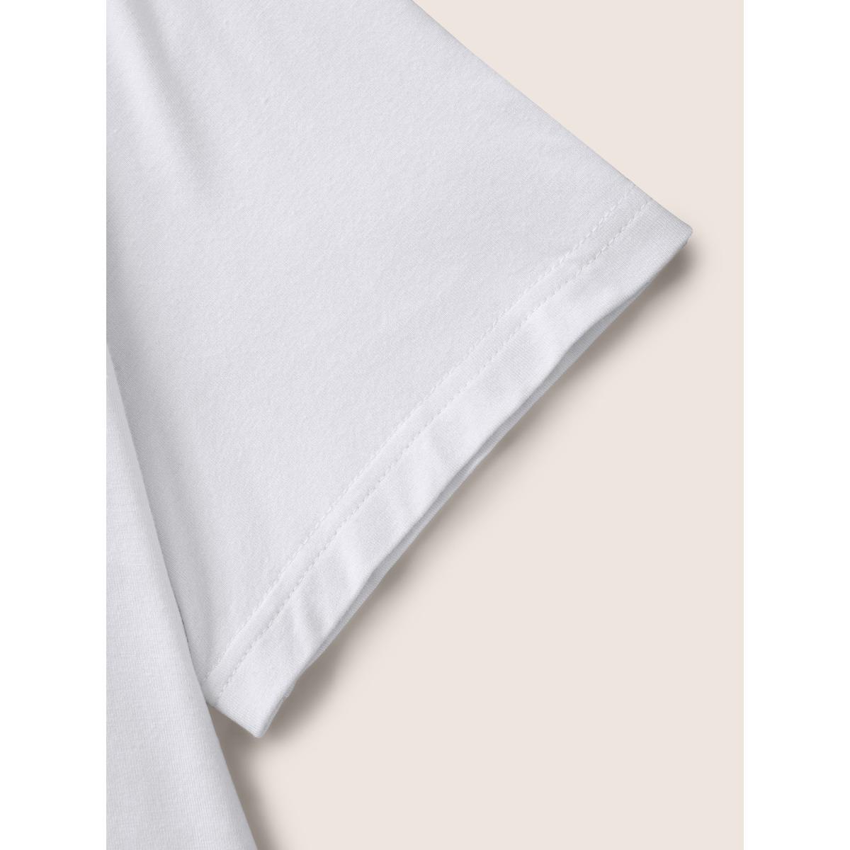 Plus Size Supersoft Essentials Solid V Neck Basic Knit T-shirt Originalwhite Women Basics Non V-neck Everyday T-shirts BloomChic 10/M Product Image