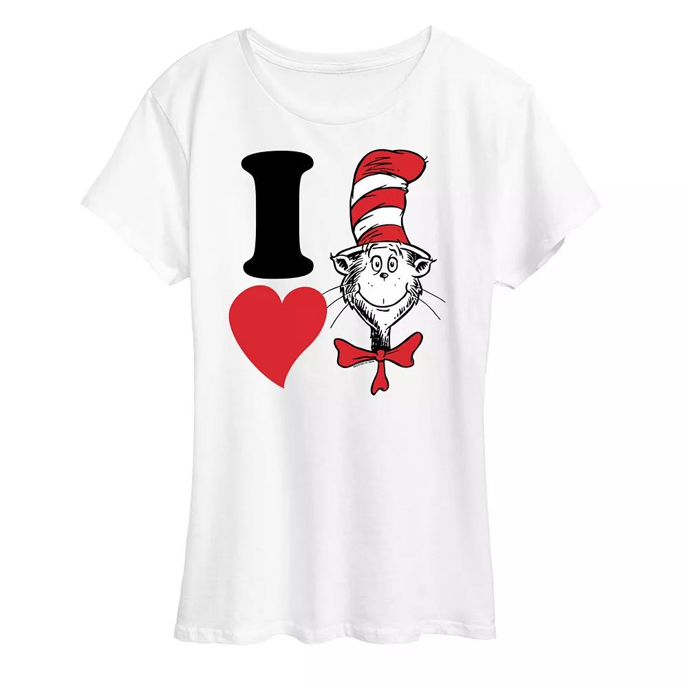 Womens Dr. Seuss I Love Cat In The Hat Graphic Tee Product Image