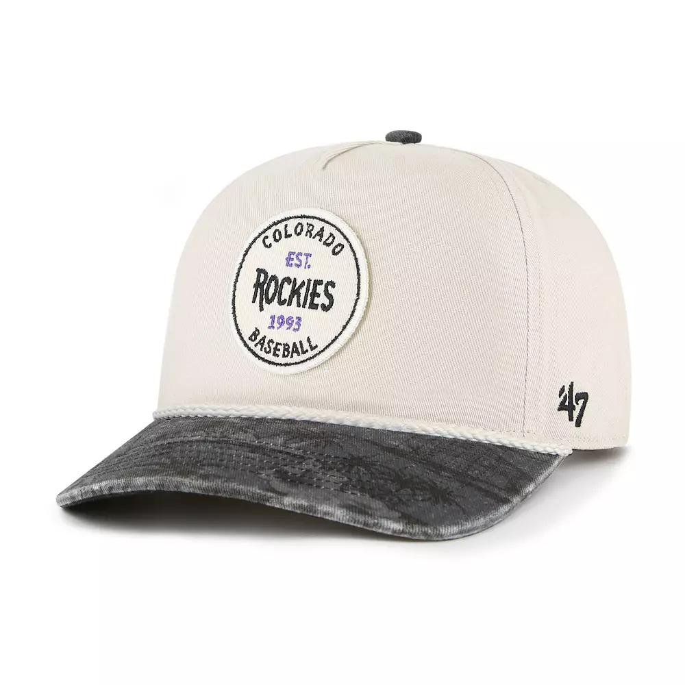 Men's '47 Cream/Black Colorado Rockies Fiji Rope Hitch Adjustable Hat, Beige Product Image