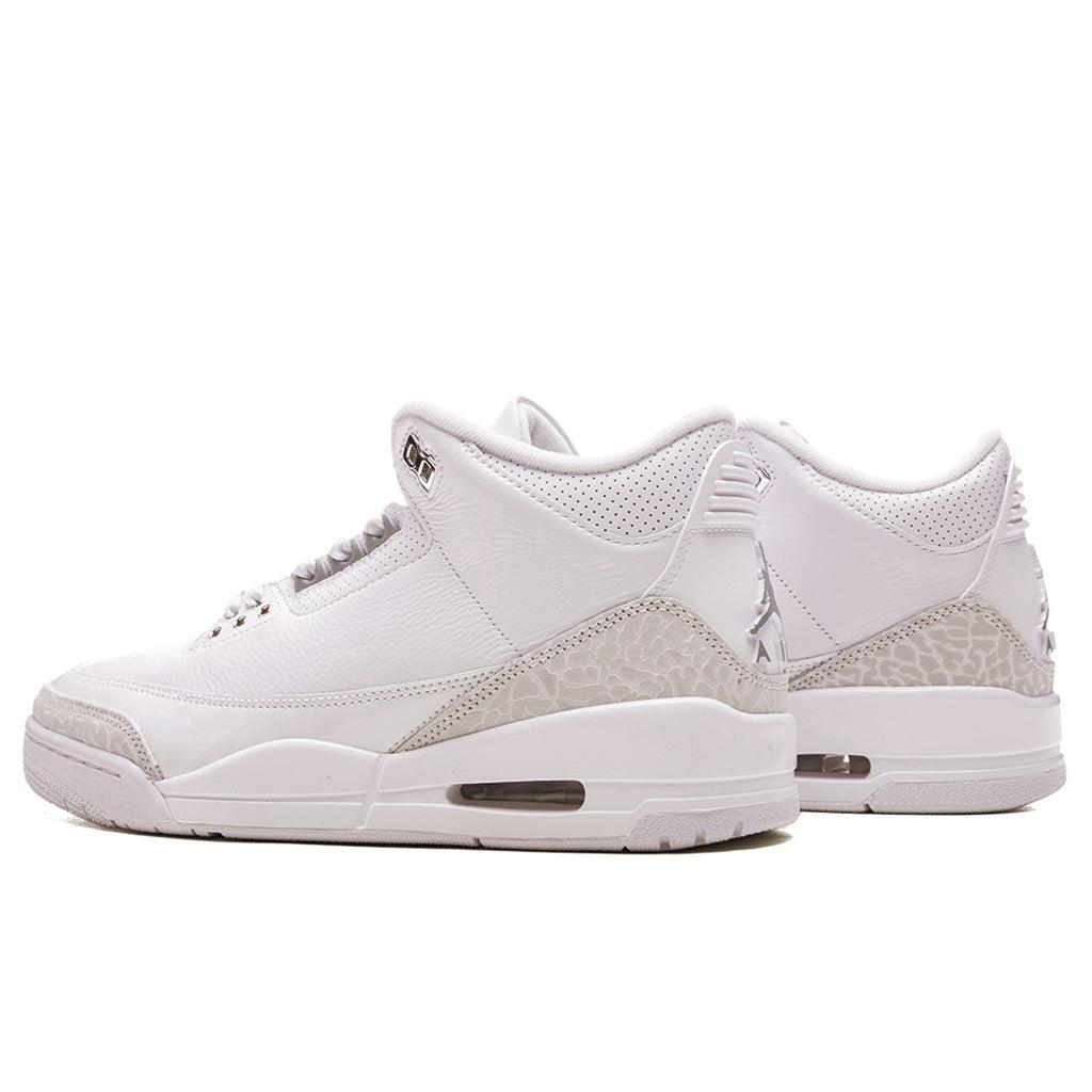 Air Jordan 3 Retro 'Pure Money' - White/Metallic Silver Male Product Image