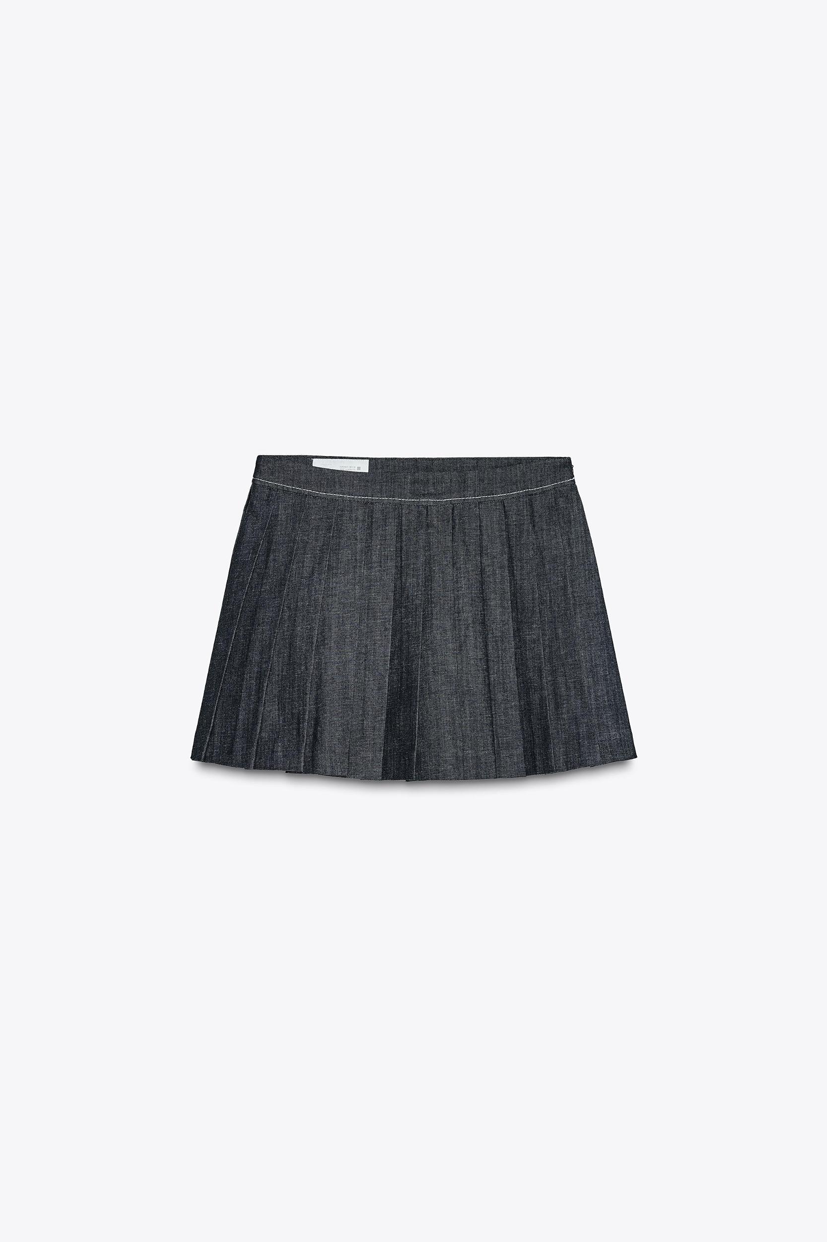 Z1975 PLEATED DENIM CULOTTE SKIRT Product Image