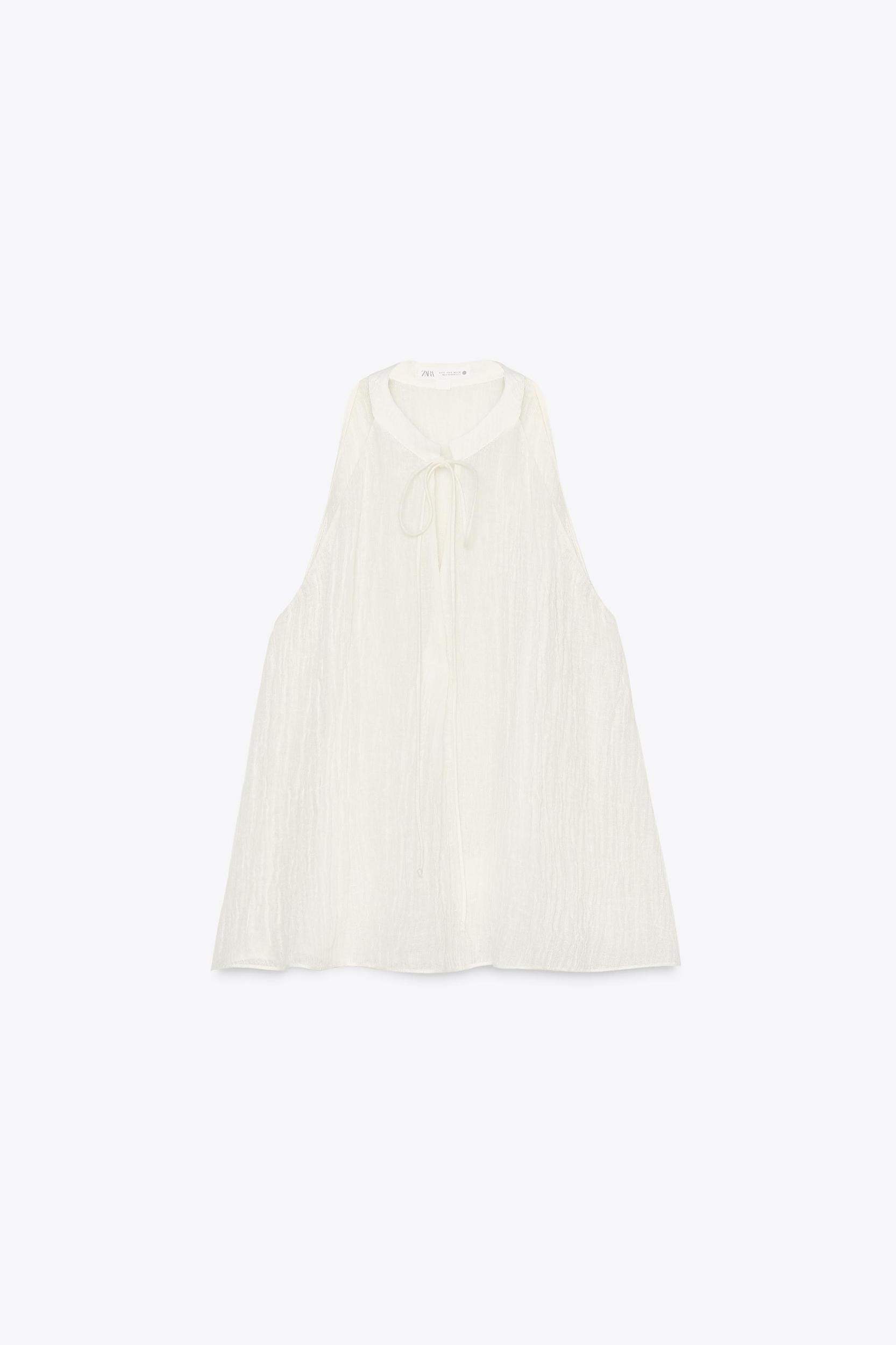 100% LINEN HALTER TOP ZW COLLECTION Product Image