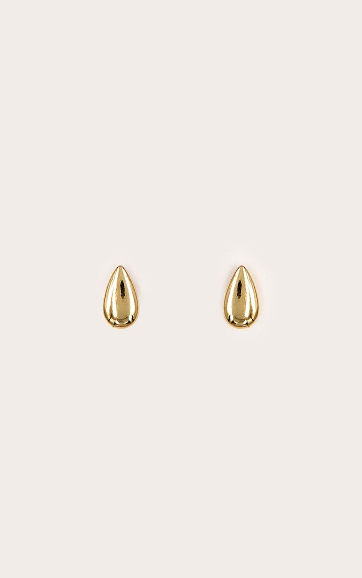 Gold Plated Smooth Teardrop Earrings Product Image