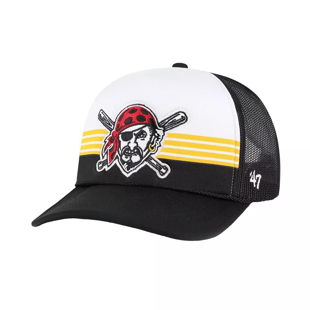 Men's '47 Black Pittsburgh Pirates Lift Off Foam Front Mesh Trucker Adjustable Hat Product Image