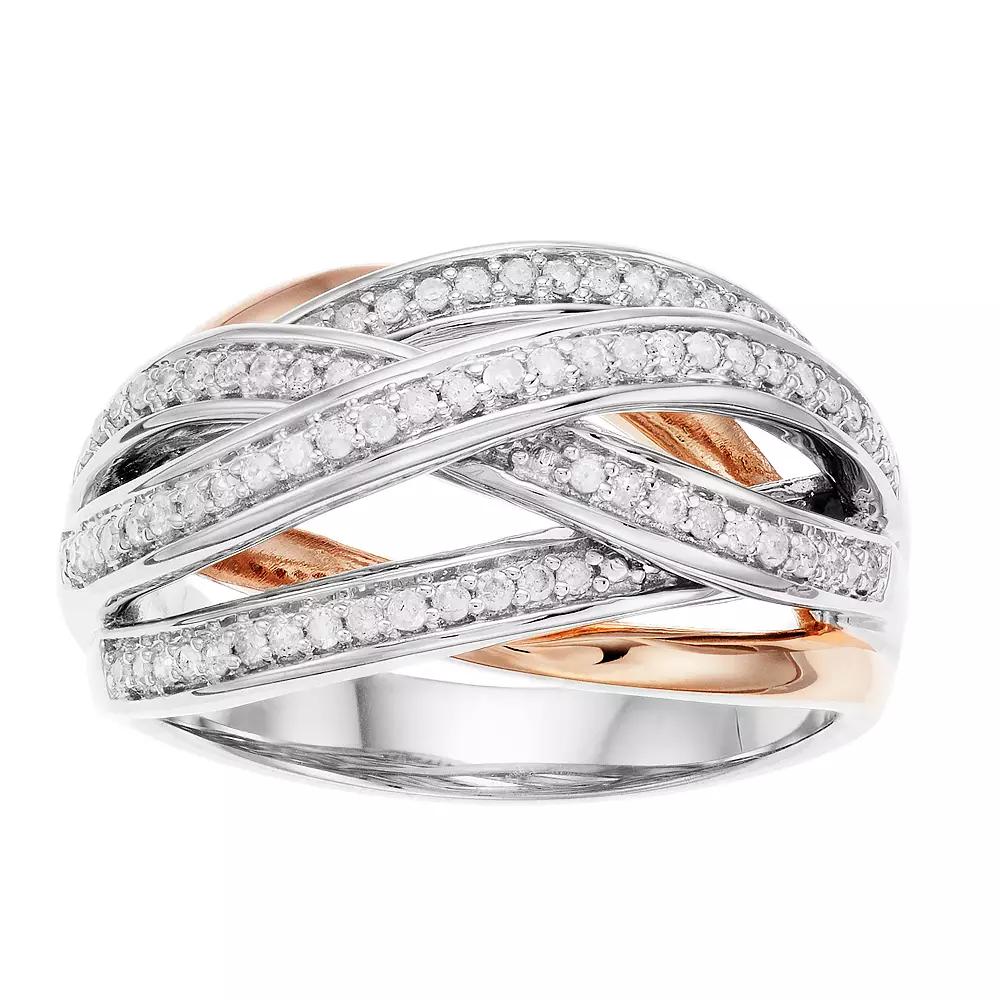 10k Rose Gold 1/3 Carat T.W. Diamond Ring, Women's, Size: 7, 10k Gold Product Image