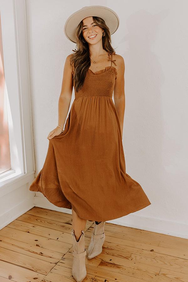 Inner Harmony Smocked Midi Dress Product Image