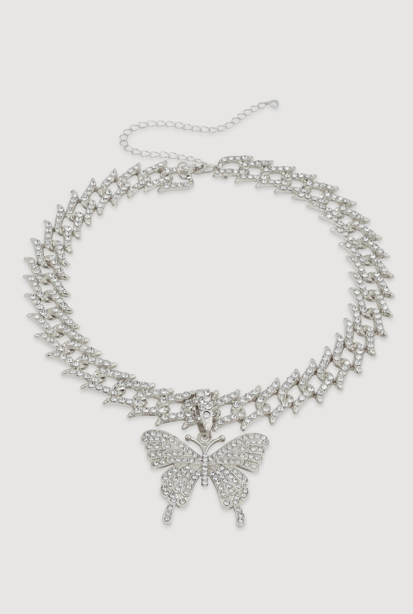 Butterfly Pendant Chain Link Necklace Unisex Product Image