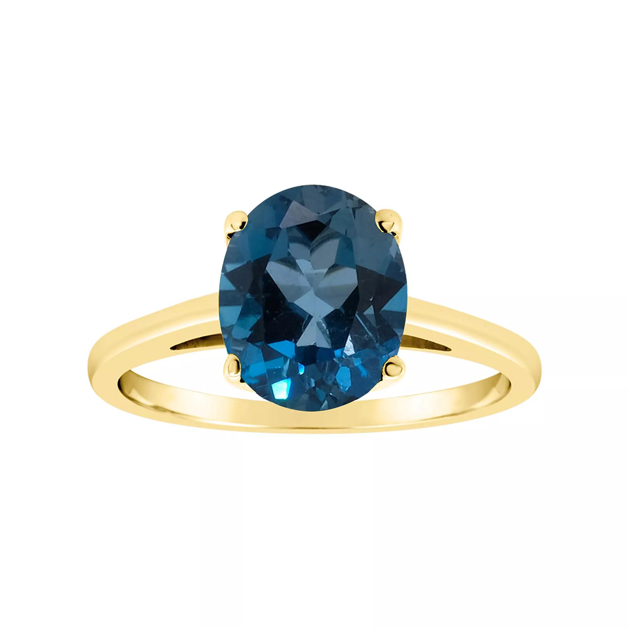 Alyson Layne 14k Gold Oval London Blue Topaz Solitaire Ring, Women's, Size: 10, 14k White Gold Product Image