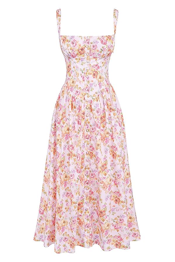 Tatiana  pink print midi sundress Product Image