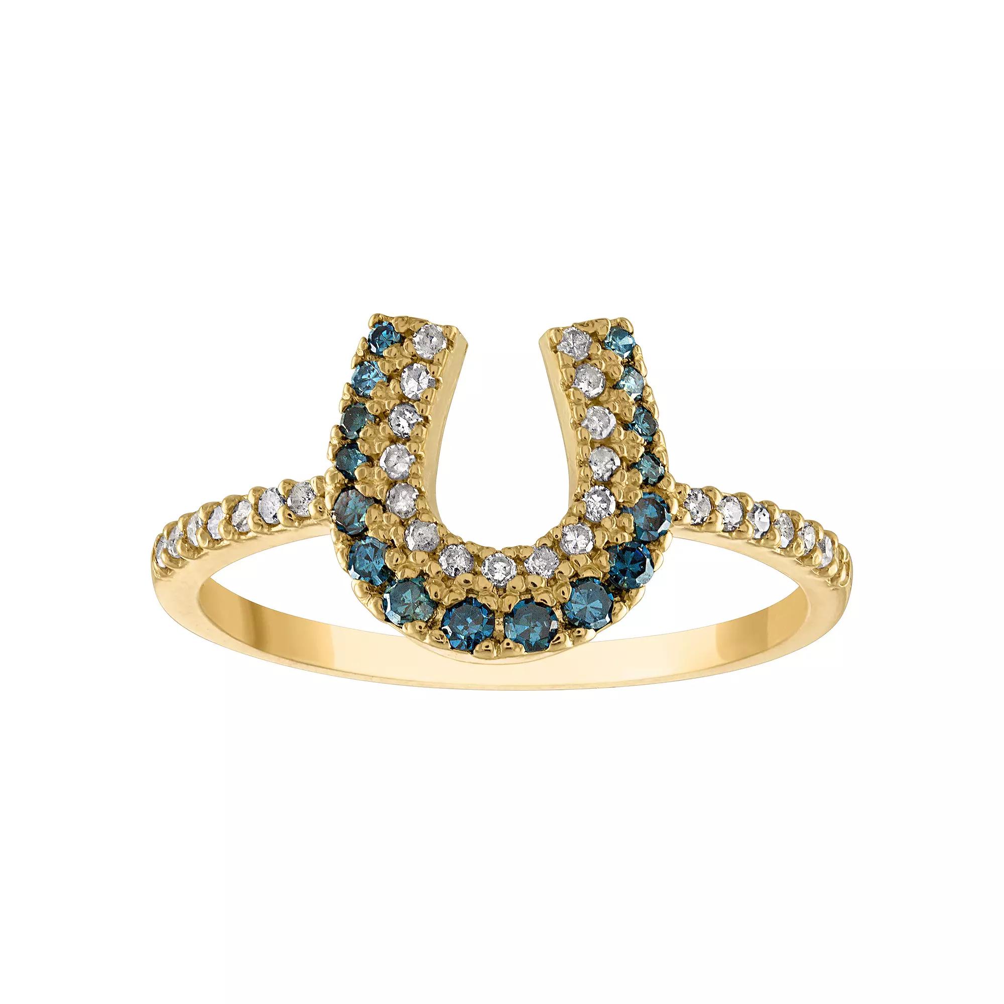 Tiara 10k Gold Diamond Horseshoe Ring, Women's, Size: 8 Product Image