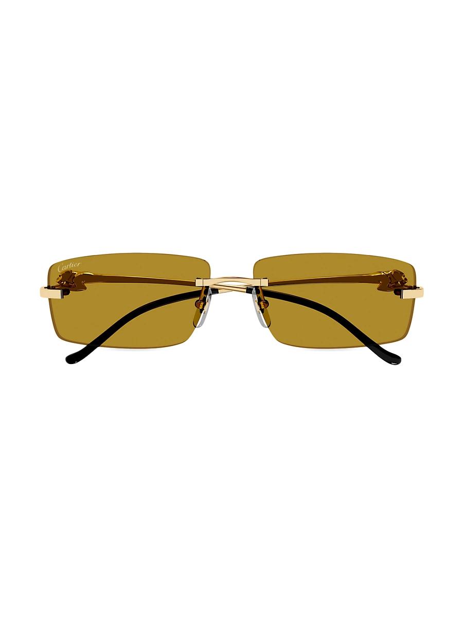 Mens Cartier Panthre Classic 58MM Rectangular Sunglasses Product Image