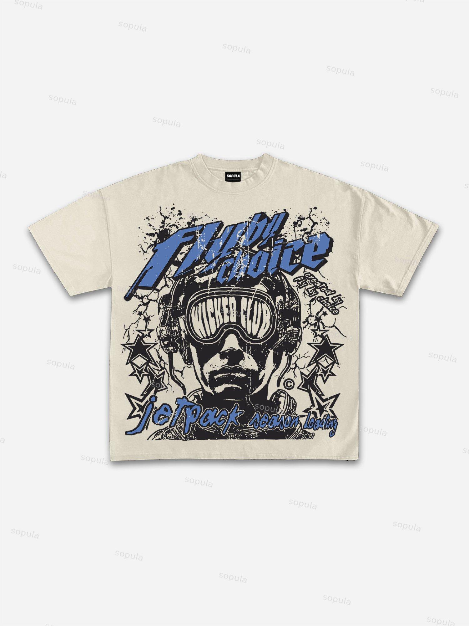 Vintage Fly By Choice Graphic Cotton Short Sleeve T-Shirt Product Image