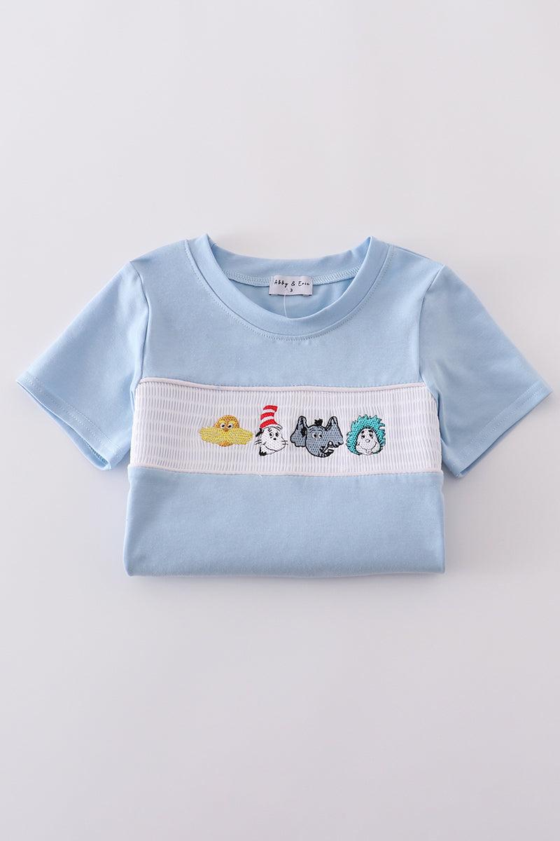 Blue deer applique top Product Image