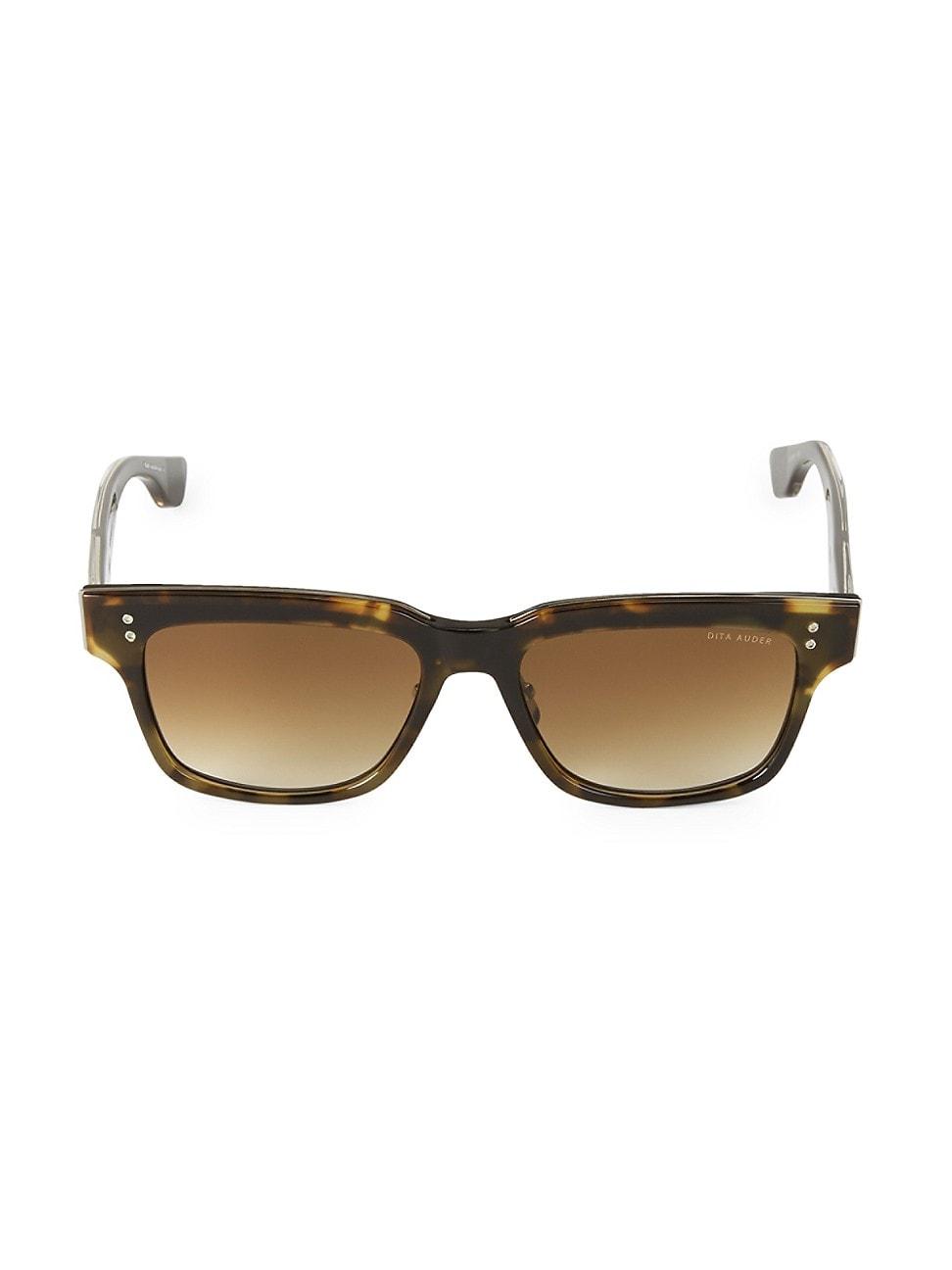 Mens 55MM Tortoiseshell Rectangular Sunglasses Product Image