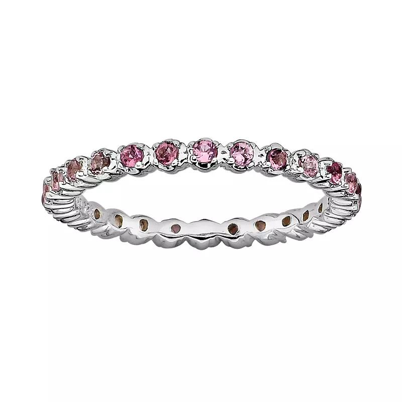 Stacks & Stones Sterling Silver Pink Tourmaline Stack Ring, Women's,  Product Image