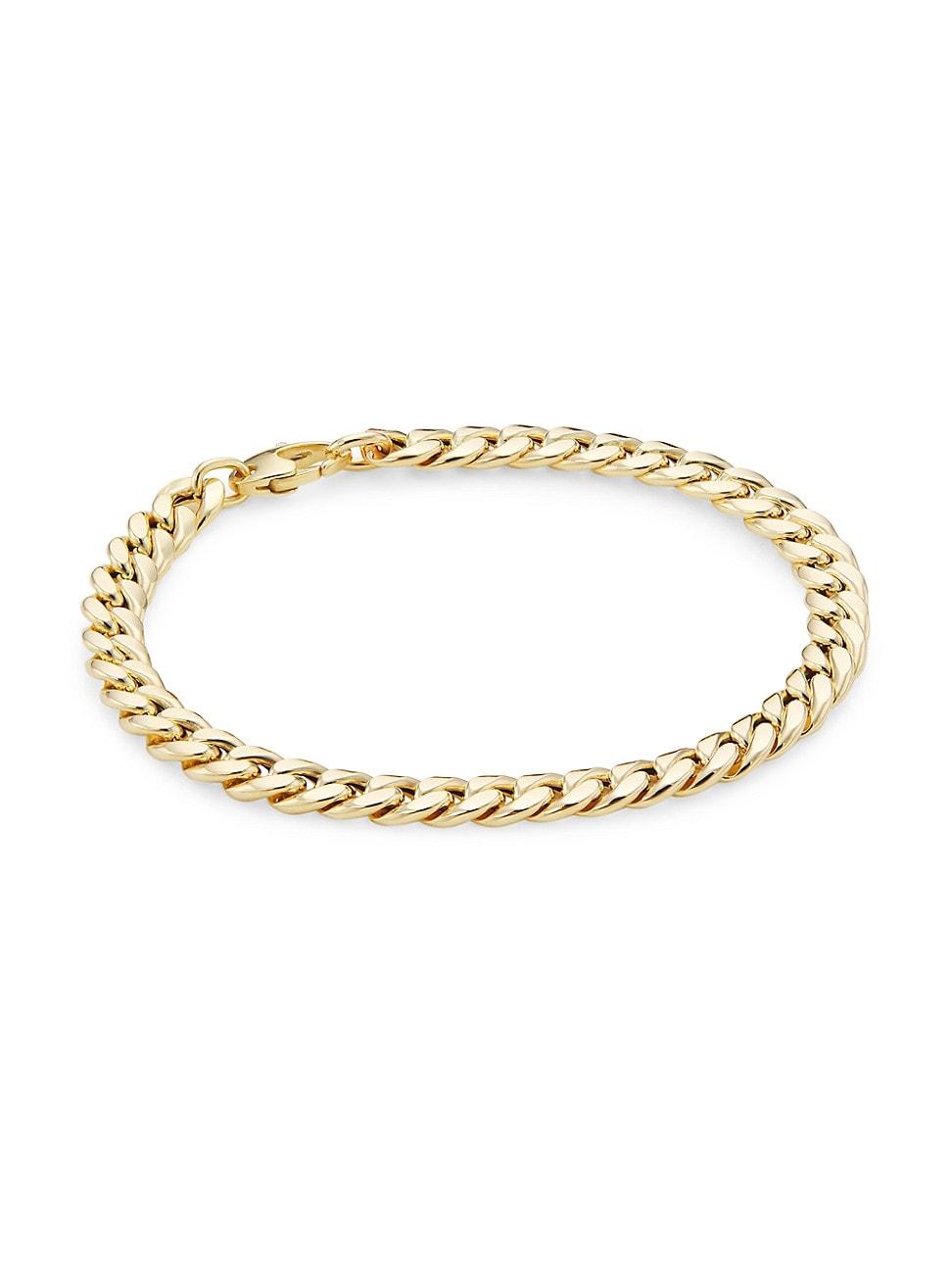 Womens 14K Yellow Gold Cuban Chain Bracelet Product Image