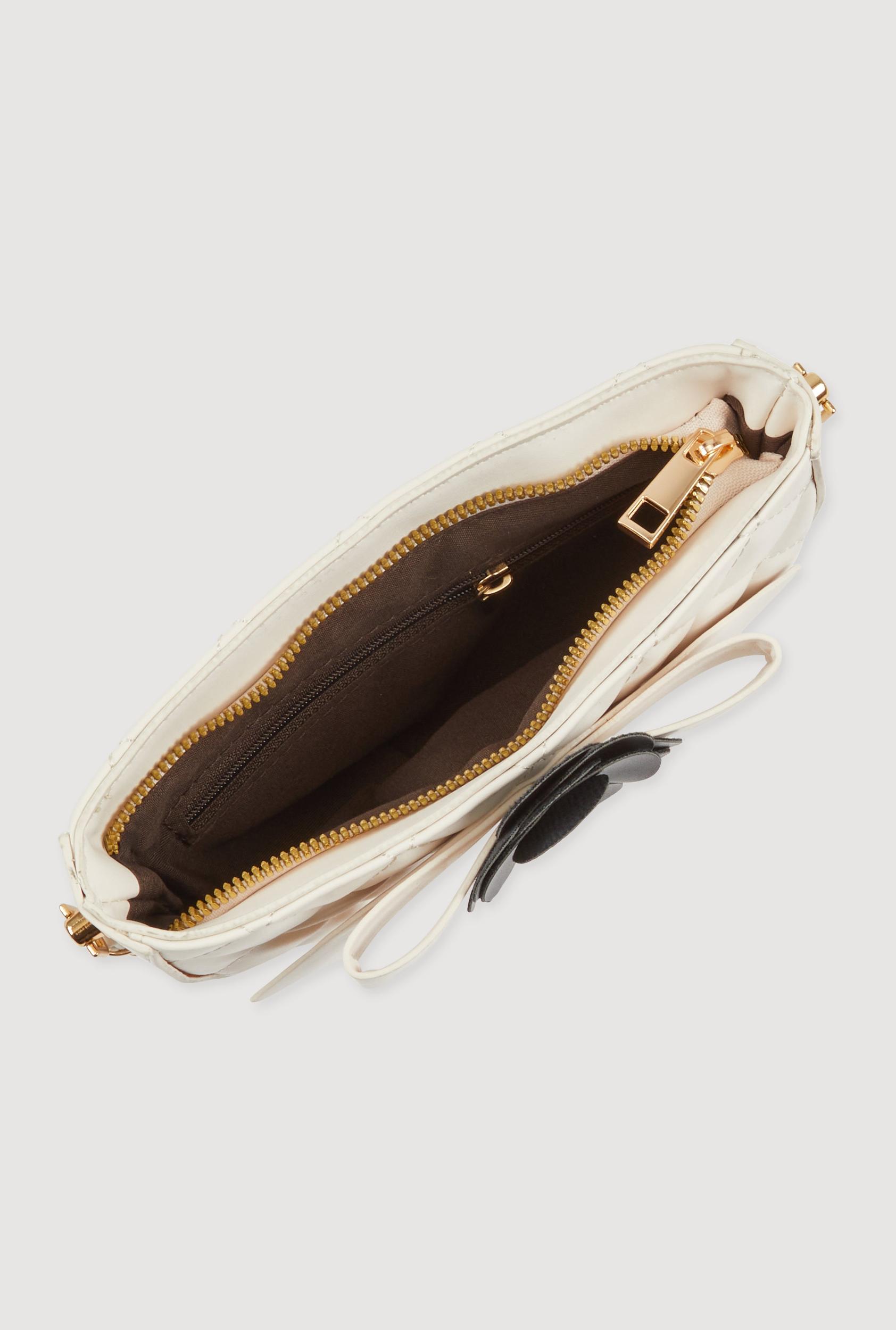 Flower Bow Detail Quilted Crossbody Bag Unisex Product Image