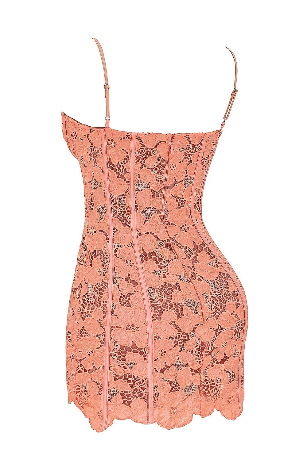 Ilayda  sorbet embroidered floral lace mini dress Product Image