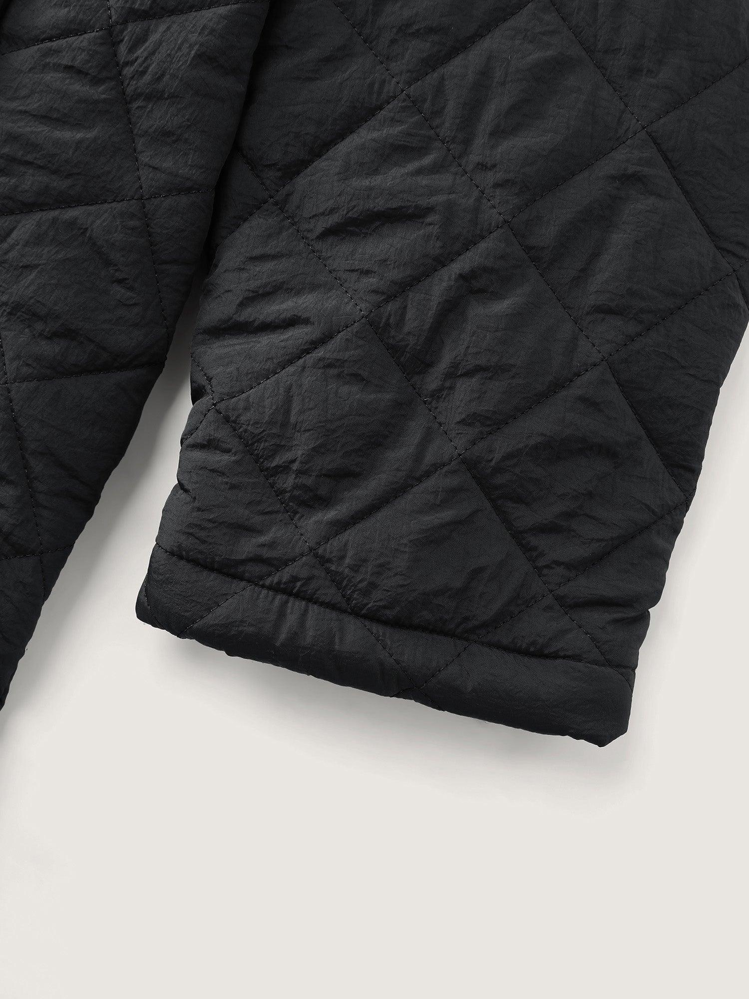 Quilted Adjustable Belt Solid Color Coat Female Product Image