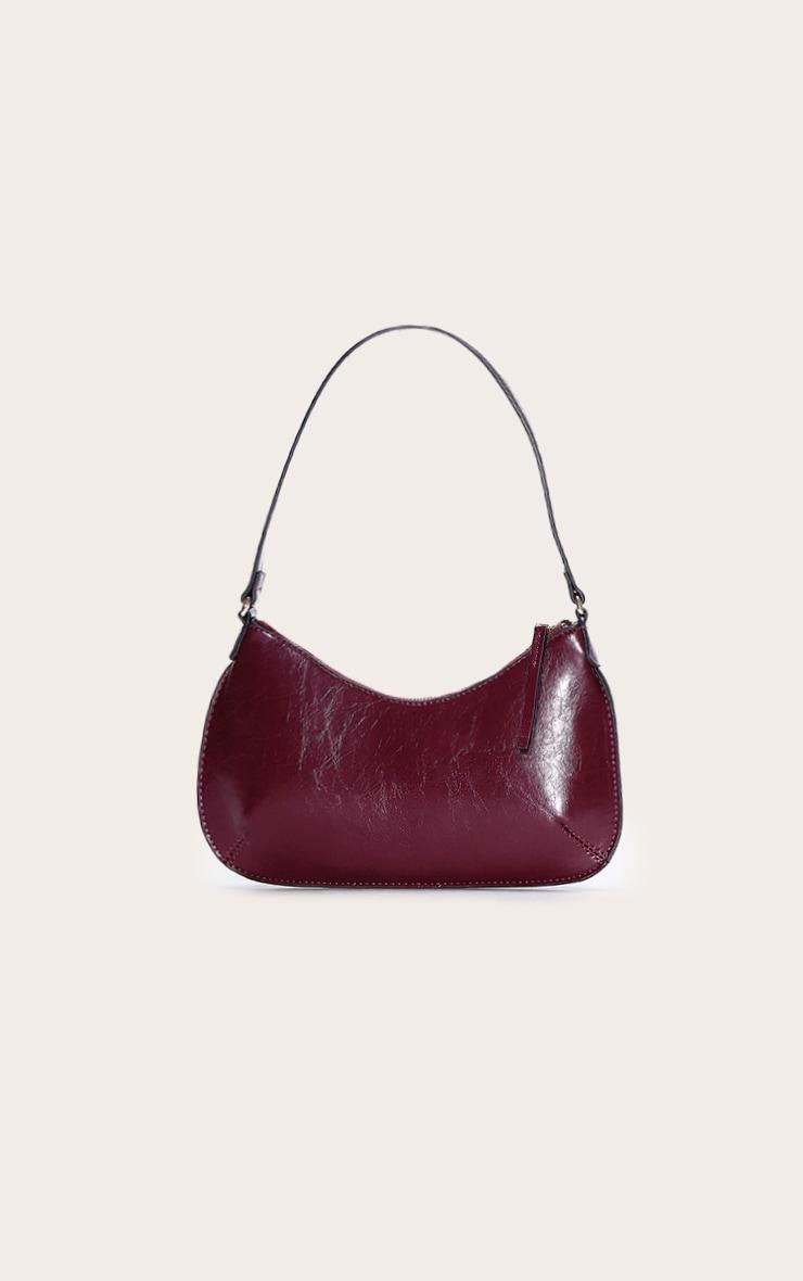 Burgundy Pu Baguette Shoulder Bag Product Image
