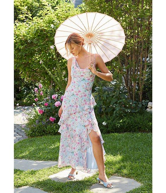 ASTR The Label Levina Floral Ruffle One Shoulder Maxi Dress Product Image